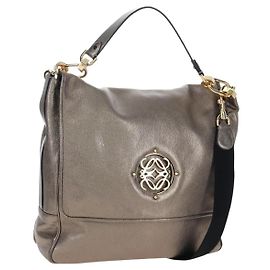 Borsa a mano LOEWE in pelle 2way Silver Gold Tone Auth 201259V