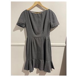 Autre Marque Dior Kleid aus Wolle grau Hahnentritt