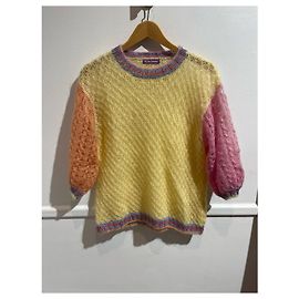 Autre Marque Pull Rose Carmine Color Block