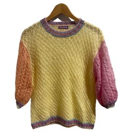 Autre Marque Pull Rose Carmine Color Block