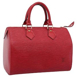Bolsa de mão LOUIS VUITTON Epi Speedy 25 Castilian Red M43017 LV Auth BA15812V