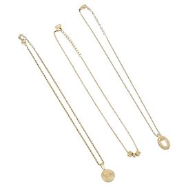 Collana Christian Dior metallo set da 3 Oro Auth SW2804