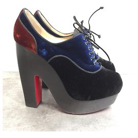 Stivaletti Christian Louboutin velluto T.36,5