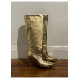 Gianvito Rossi goldene Stiefel T.39