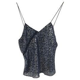 Courreges Top Courrèges Azul Marino con Lentejuelas Talla 36