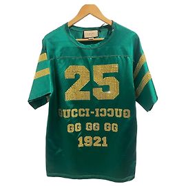 Top Gucci de seda verde XS