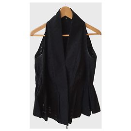 Autre Marque Colete Loubarok de algodão preto broderie anglaise