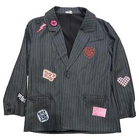 Autre Marque Casaco Blazer An'ge Paris Riscado Cinzento em Poliéster