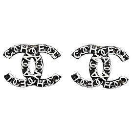 Chanel CC Ohrringe schwarz und weiß