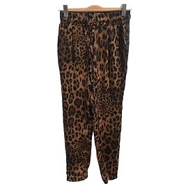 Autre Marque Jad Hose Leopardenmuster Braune Stoffhose Größe 36