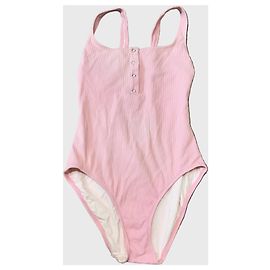 Autre Marque Solid & Striped Badeanzug rosa