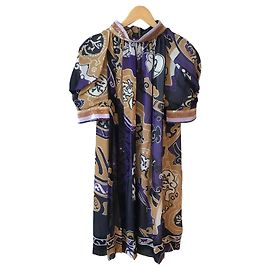 Leonard Silk Printed Dress Purple