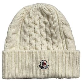 Moncler Beanie Ecru Wool