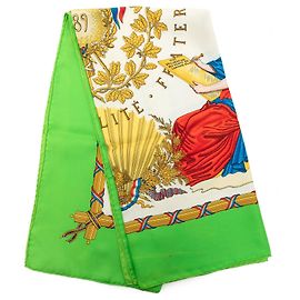 Foulard di seta Hermès Green Republique Francaise Liberte Egalite Fraternite 1789 90 Scarves