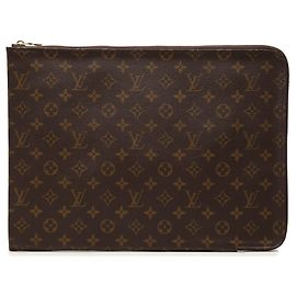 Borsa Business Portfolio Poche Documents Monogram Louis Vuitton Marrone