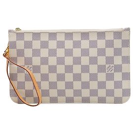 Bolsa Louis Vuitton Damier Azur Neverfull MM branca