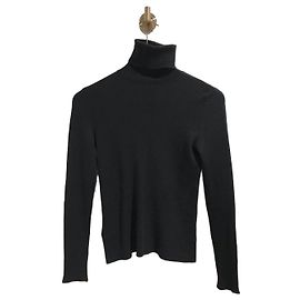 Camisola de gola alta Prada em cashmere e seda preta