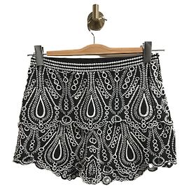 Shorts Iro Nicky de algodão preto com bordados brancos