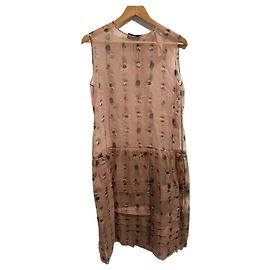 Autre Marque Vestido N°21 Rosa con Estampado Floral Transparente