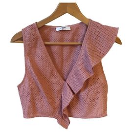 Autre Marque Top corto de broderie anglaise rosa Marysia Resort Seahaven