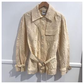 Moschino Steppjacke aus Seide Beige Größe 40