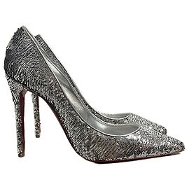 Décolleté Christian Louboutin argento T.39