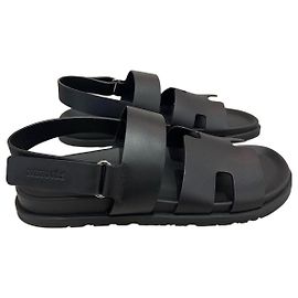 Hermès Genius Ledersandalen Schwarz Größe 43