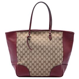 Borsa Tote Bree Gucci in tela GG e pelle di vitello beige