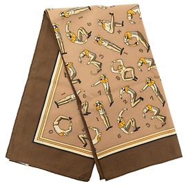 Hermès Equestrian Seidentuch braun 65 Scarves