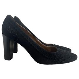 Sapatos de salto Hermès pretos T.38,5