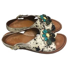 Marni Sandalen aus geflecktem Kalbsleder Größe 37
