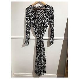 Ganni Langes Kleid mit Blumenprint Dunkelblau