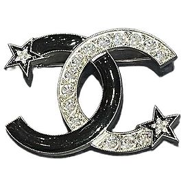Broche Chanel preta e prata