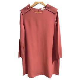 Vestido corto rosa de manga larga Chloé Talla 40