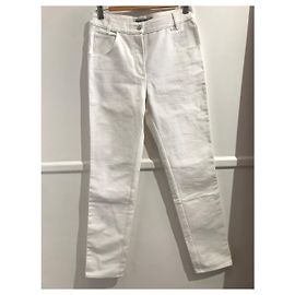Courreges Vaqueros Courrèges blancos de algodón corte recto Talla 40