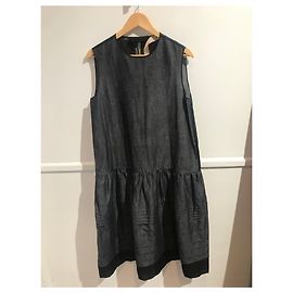Autre Marque Abito midi N°21 in denim blu e seta