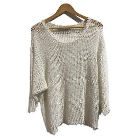 Iro weißes Mesh Top mit Lochmuster Oversize S