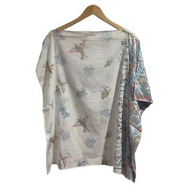 Top Paul & Joe TAILLE 2TOP em algodão branco com estampa de flores e animais