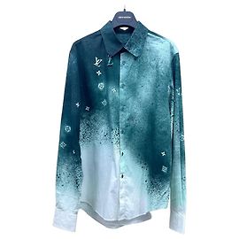Louis Vuitton Tie-Dye Cotton Long Sleeve Top Green