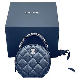 Sac à main Chanel noir en veau style boîte à bijoux