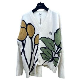Pull Loewe en coton à motif intarsia floral