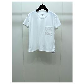 Top Hermès de algodão branco de manga curta Tamanho 36