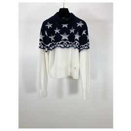 Chanel Color-Block Kaschmir Pullover mit Sternmotiv