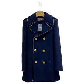 Autre Marque Casaco Saint Laurent de lã azul marinho de abotoamento duplo