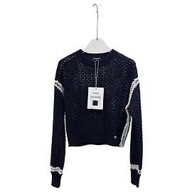Chanel Maille Crochet en Soie Noire