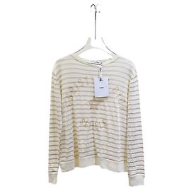 Autre Marque Top Dior Lucky Star in maglia di lino a righe metallizzate