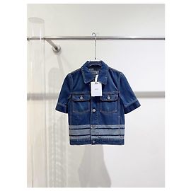 Autre Marque Dior Jeansjacke Blau Bienenstickerei Größe 34