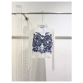 Autre Marque Dior Malha de Cashmere com Motivo Floral de Borboleta