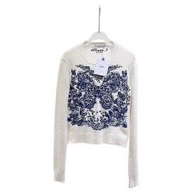 Autre Marque Dior Punto de Cachemira con Motivo Floral de Mariposa