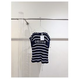 Autre Marque Top Dior de punto a rayas en algodón con lazos